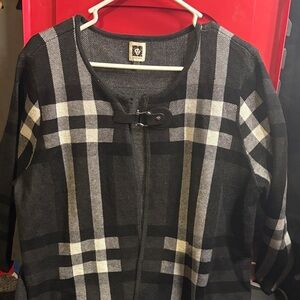 Anne Klein Black and Gray Knit Cardigan